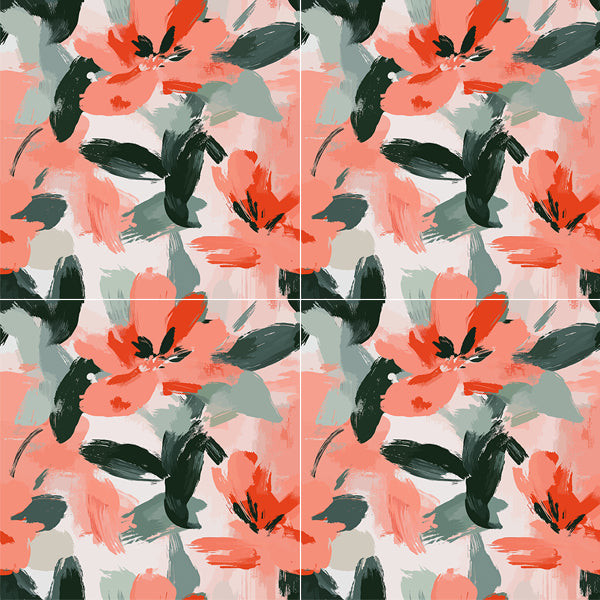 Abstract Peachy Floral Pattern 4
