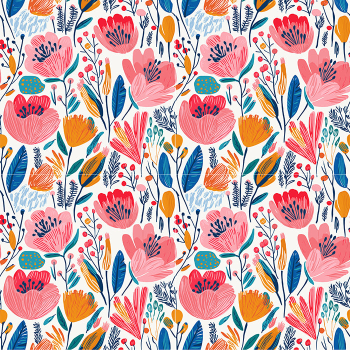FLORAL folk art pattern seamless