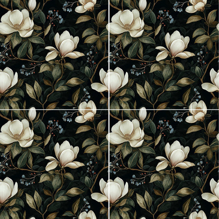 Floral pattern - Magnolia Midnight