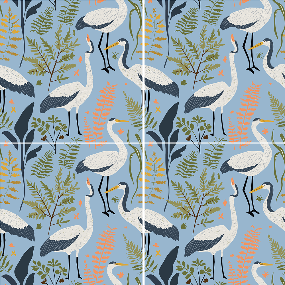 Botanical Birds - blue