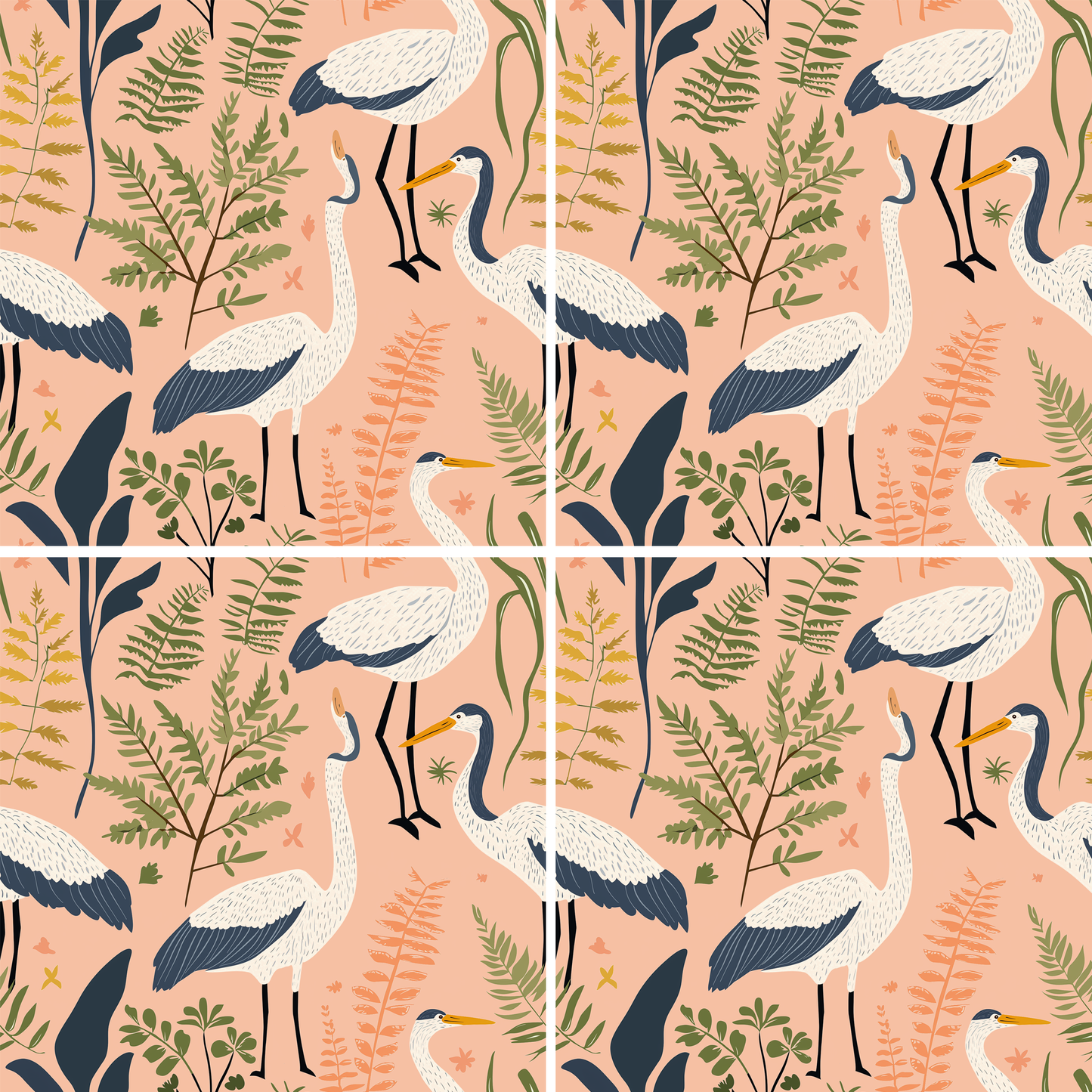 Botanical Birds - peachy