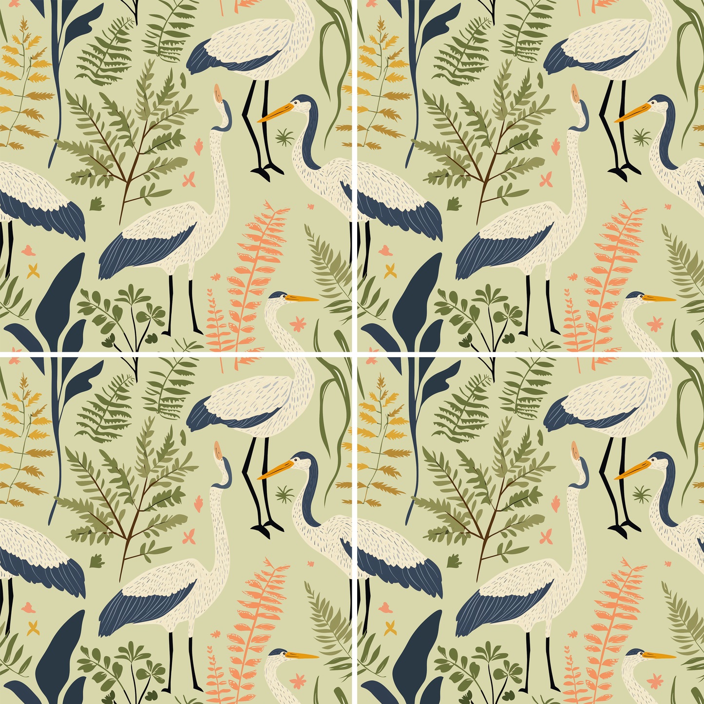 Botanical Birds - green