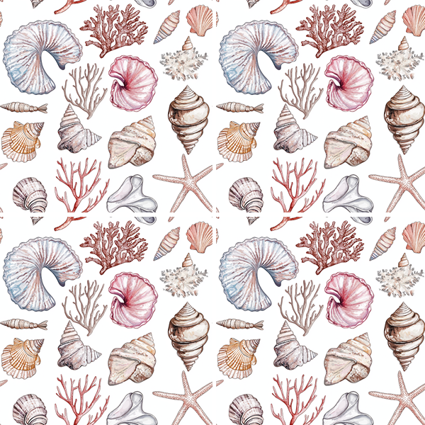 Shell Beachy Sea Ocean Seamless Pattern