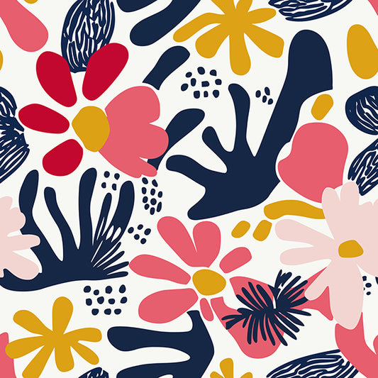 Abstract Folk Art Floral Pattern