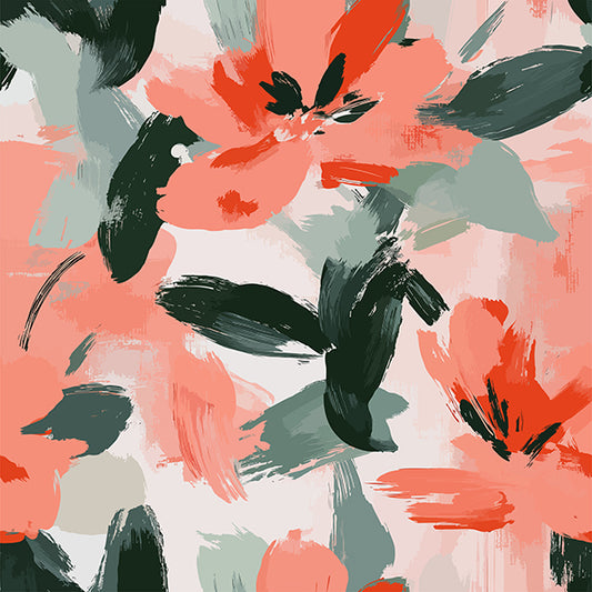 Abstract Peachy Floral Pattern 4