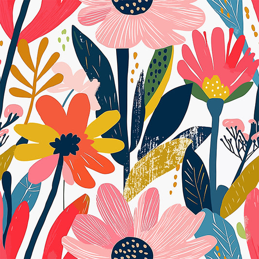 ABSTRACT FOLK ART FLORAL 2