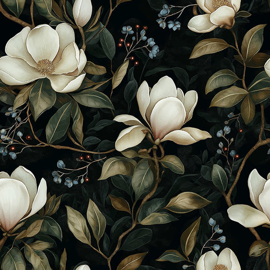 Floral pattern - Magnolia Midnight