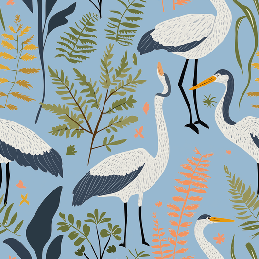 Botanical Birds - blue