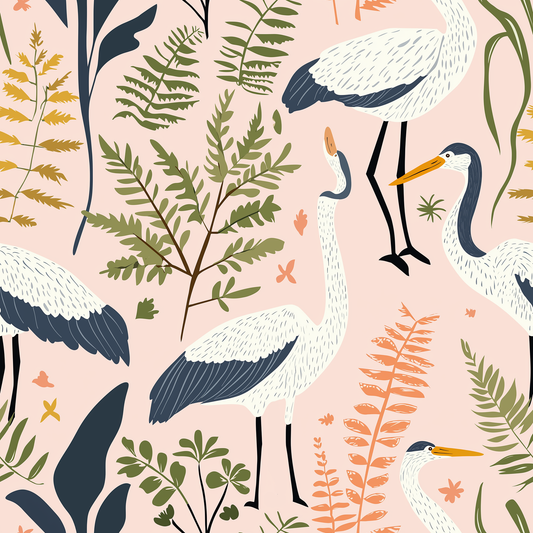 Botanical Birds - blush