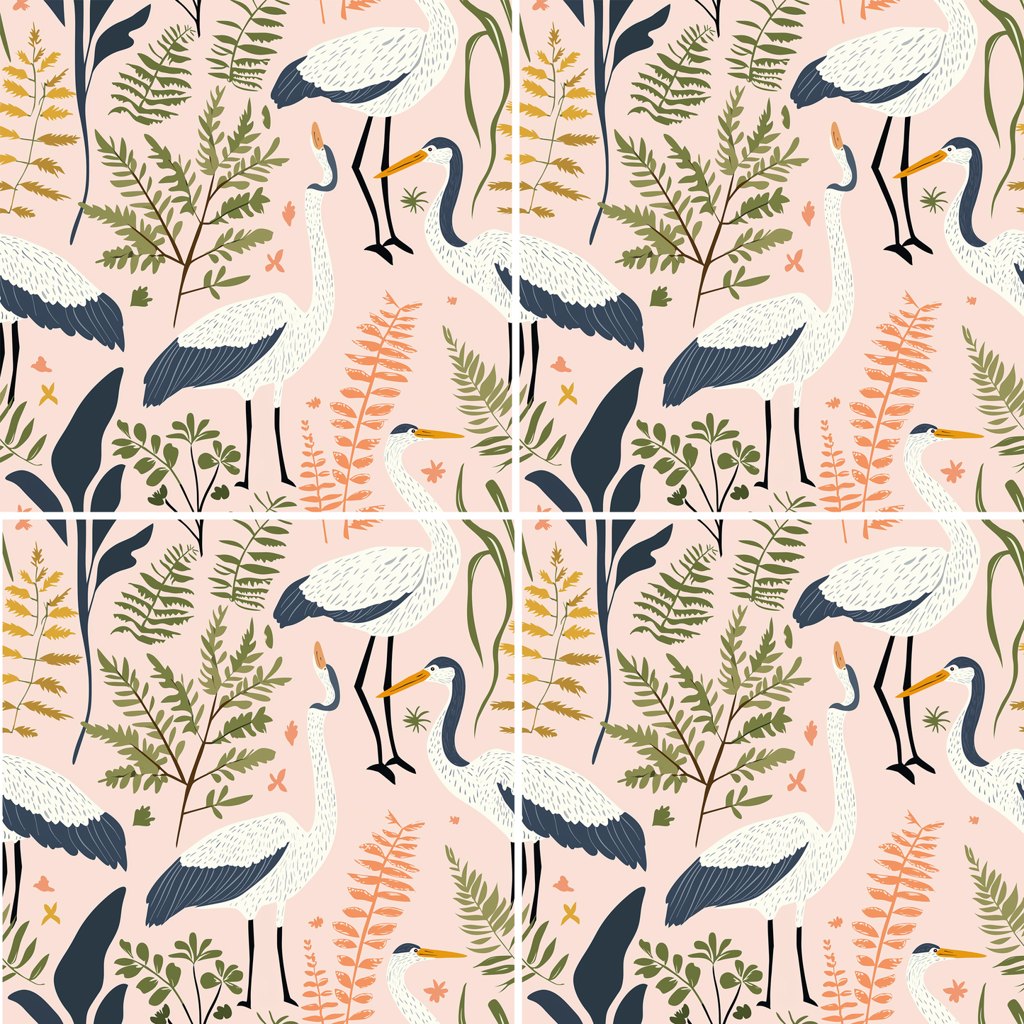 Botanical Birds - blush