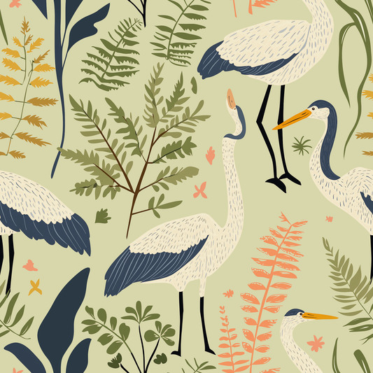 Botanical Birds - green