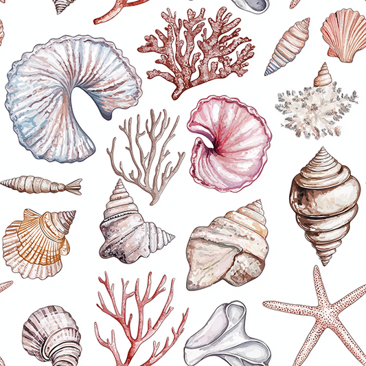 Shell Beachy Sea Ocean Seamless Pattern